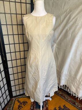 BCBGMaxAzria Sleeveless Cream Midi Dress